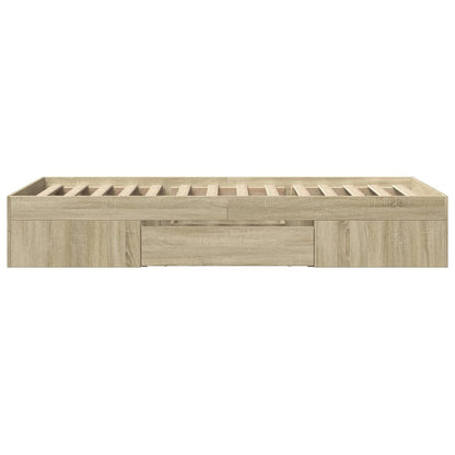 vidaXL Bed Frame without Mattress Sonoma Oak 75x190 cm Small Single Engineered Wood