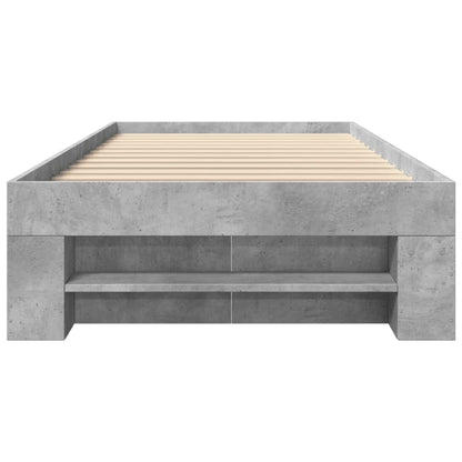 vidaXL Bed Frame without Mattress Concrete Grey 75x190cm Engineered Wood
