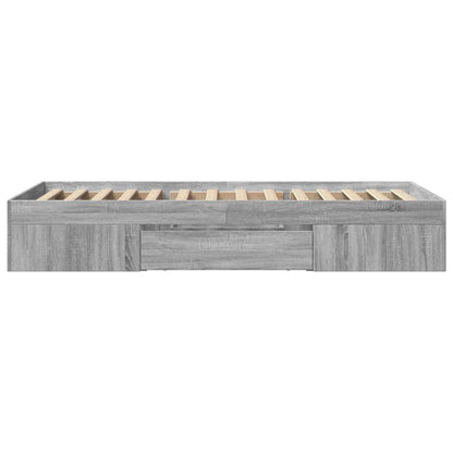 vidaXL Bed Frame without Mattress Grey Sonoma 75x190 cm Small Single Engineered Wood