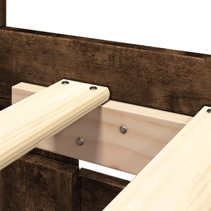 vidaXL Bed Frame with Headboard without Mattress Smoked Oak 160x200 cm