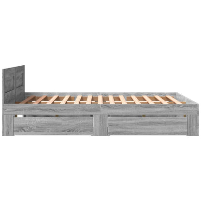 vidaXL Bed Frame with Headboard without Mattress Grey Sonoma 160x200 cm