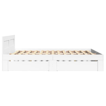 vidaXL Bed Frame with Headboard without Mattress White 120x200 cm