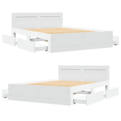 vidaXL Bed Frame with Headboard without Mattress White 120x200 cm