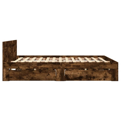 vidaXL Bed Frame with Headboard without Mattress Smoked Oak 120x200 cm