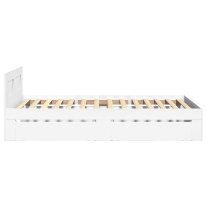 vidaXL Bed Frame with Headboard without Mattress White 100x200 cm