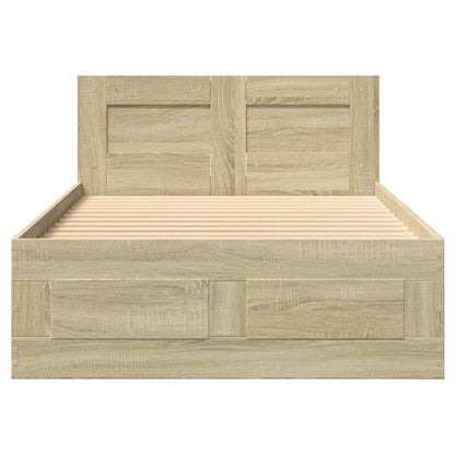 vidaXL Bed Frame with Headboard without Mattress Sonoma Oak 90x200 cm