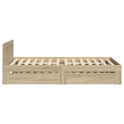 vidaXL Bed Frame with Headboard without Mattress Sonoma Oak 90x200 cm