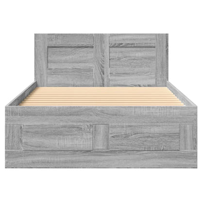 vidaXL Bed Frame with Headboard without Mattress Grey Sonoma 90x200 cm