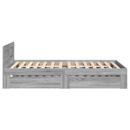 vidaXL Bed Frame with Headboard without Mattress Grey Sonoma 90x200 cm