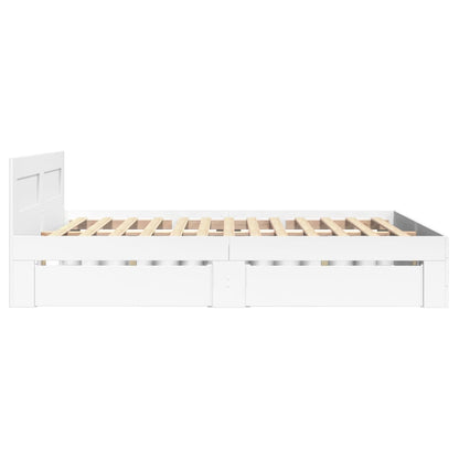 vidaXL Bed Frame with Headboard without Mattress White 140x190 cm