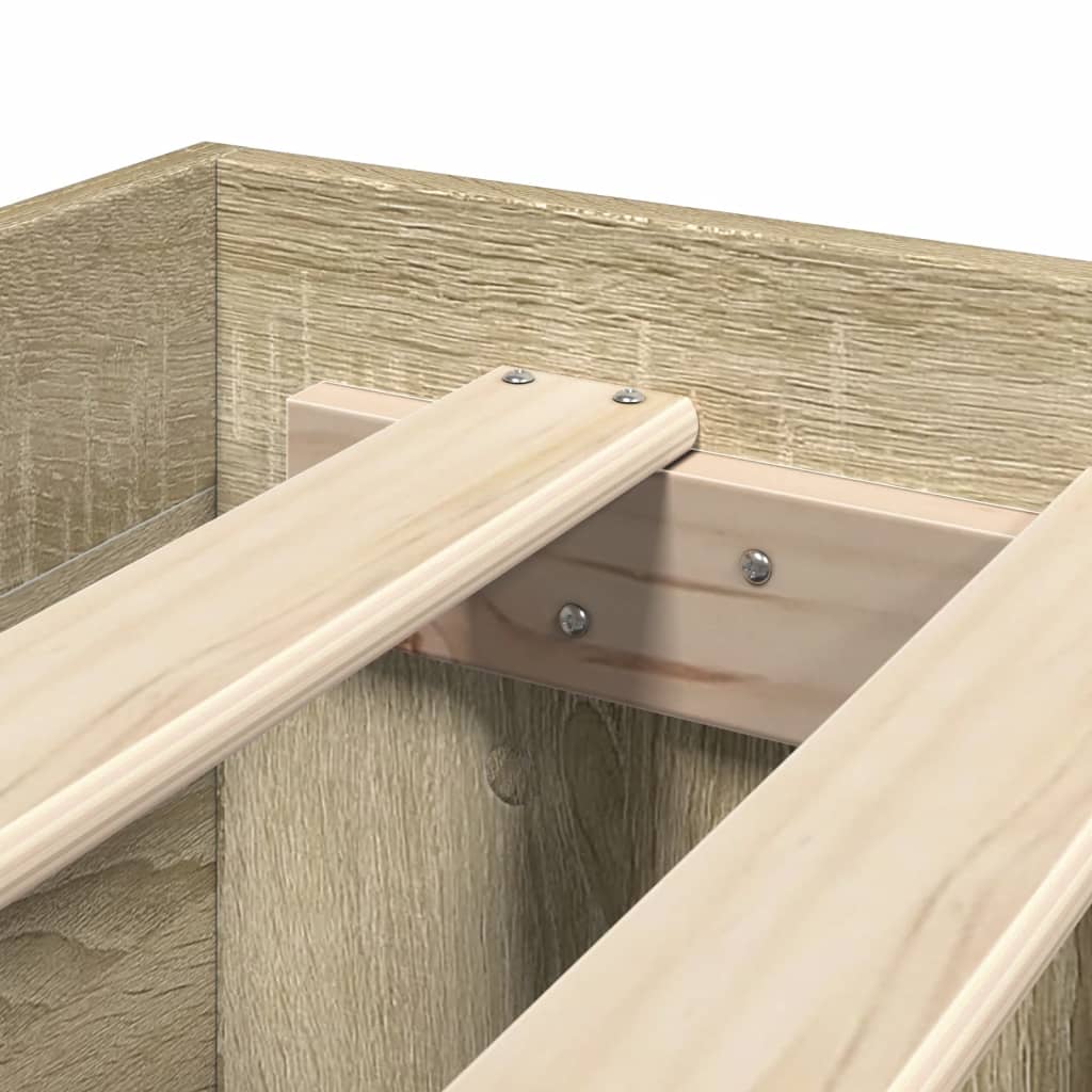 vidaXL Bed Frame with Headboard without Mattress Sonoma Oak 120x190 cm Small Double