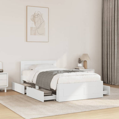 vidaXL Bed Frame with Headboard without Mattress White 75x190 cm Small Single