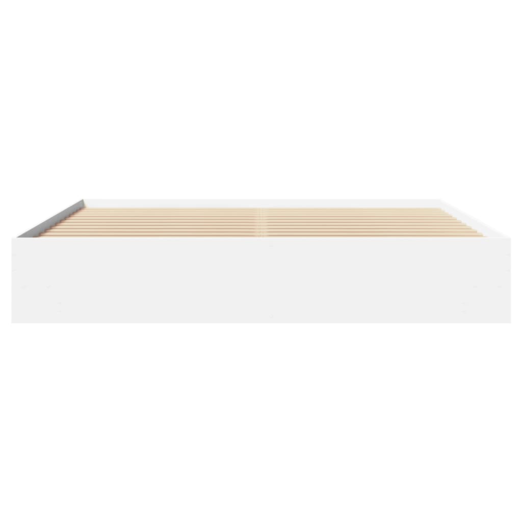 vidaXL Bed Frame | White | Engineered wood, Plywood | Double | Storage