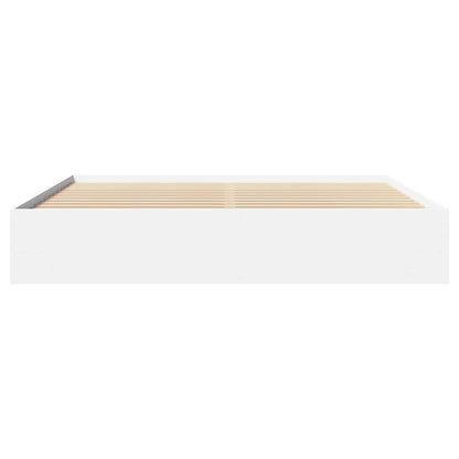 vidaXL Bed Frame | White | Engineered wood, Plywood | Double | Storage