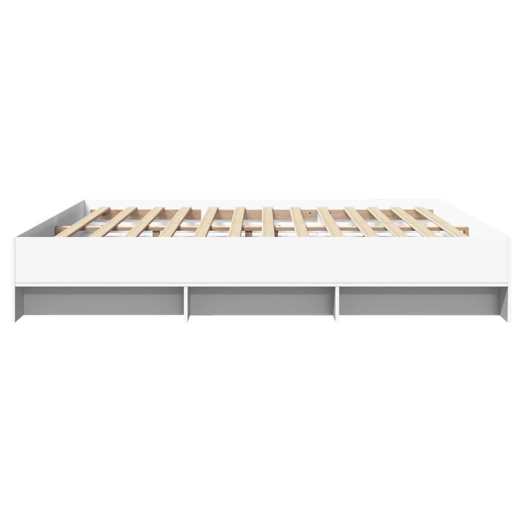 vidaXL Bed Frame | White | Engineered wood, Plywood | Double | Storage