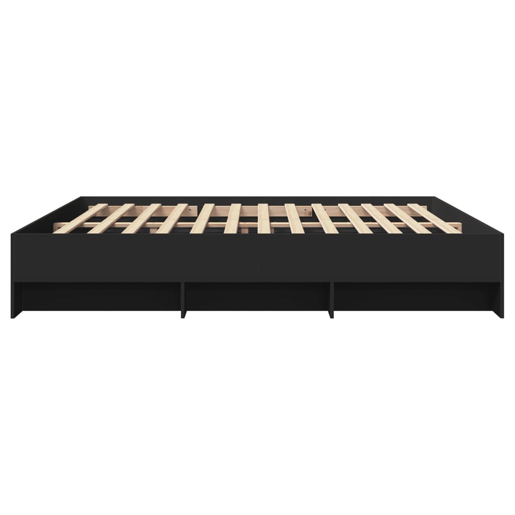 vidaXL Bed Frame | Black | Engineered wood | Double Bed | Bed Frame