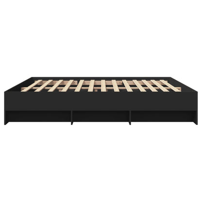 vidaXL Bed Frame | Black | Engineered wood | Double Bed | Bed Frame