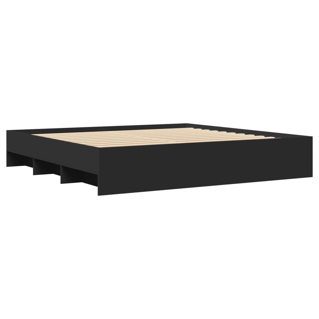 vidaXL Bed Frame | Black | Engineered wood | Double Bed | Bed Frame