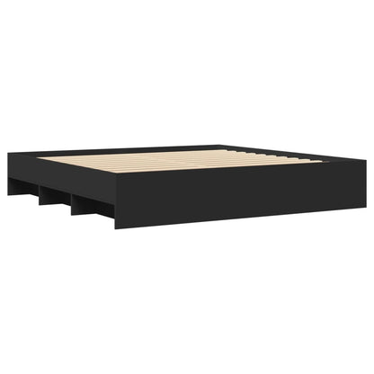 vidaXL Bed Frame | Black | Engineered wood | Double Bed | Bed Frame