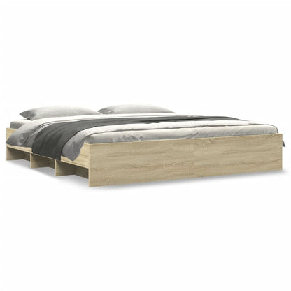 vidaXL Bed Frame | Sonoma oak | Engineered wood | 200x200cm | Bed Frame