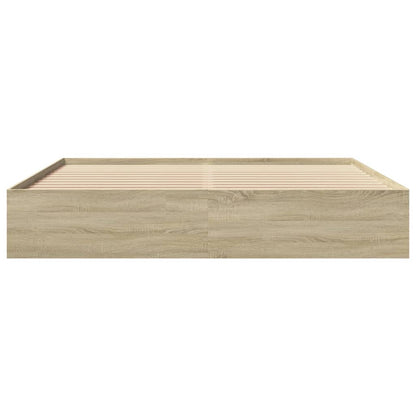 vidaXL Bed Frame | Sonoma oak | Engineered wood | 200x200cm | Bed Frame