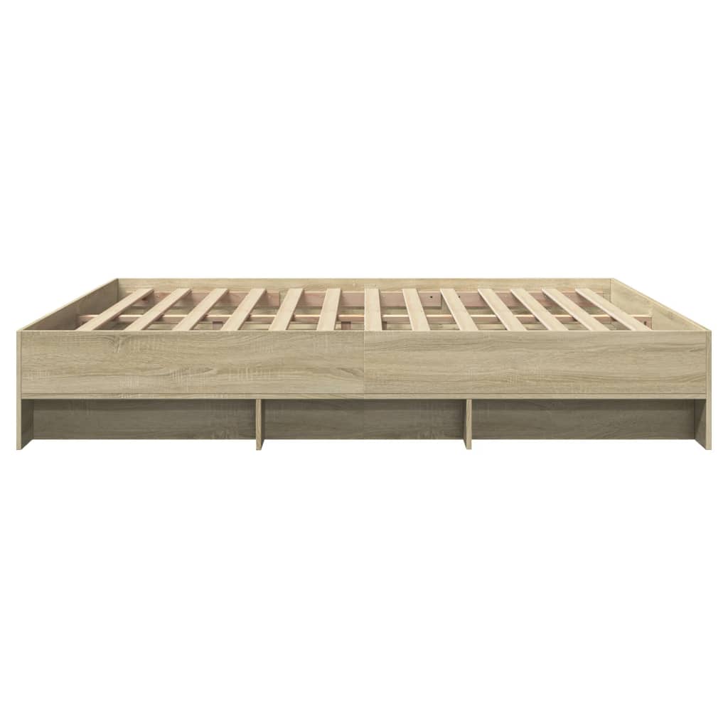 vidaXL Bed Frame | Sonoma oak | Engineered wood | 200x200cm | Bed Frame