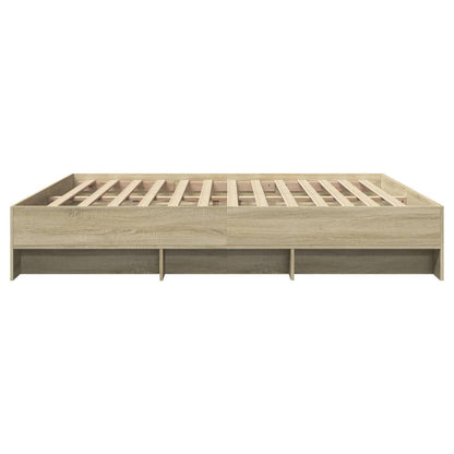 vidaXL Bed Frame | Sonoma oak | Engineered wood | 200x200cm | Bed Frame