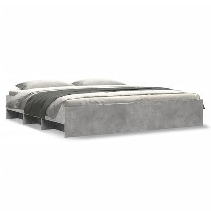 vidaXL Bed Frame without Mattress Concrete Grey 200x200cm Engineered Wood