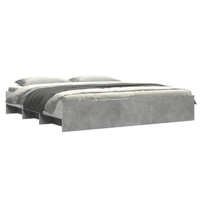 vidaXL Bed Frame without Mattress Concrete Grey 200x200cm Engineered Wood