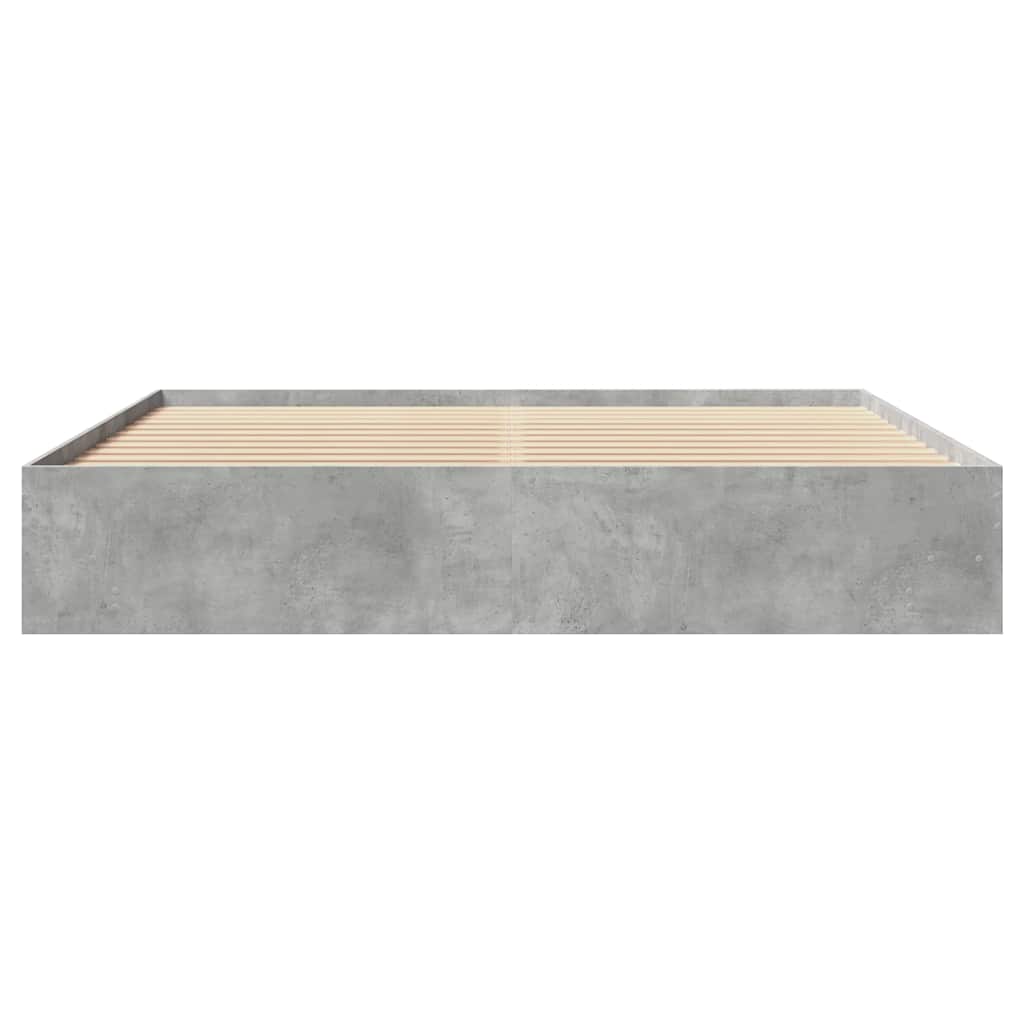 vidaXL Bed Frame without Mattress Concrete Grey 200x200cm Engineered Wood