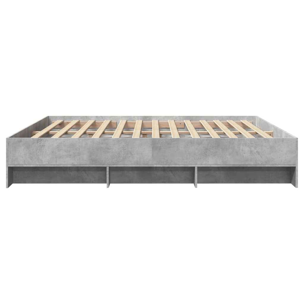 vidaXL Bed Frame without Mattress Concrete Grey 200x200cm Engineered Wood