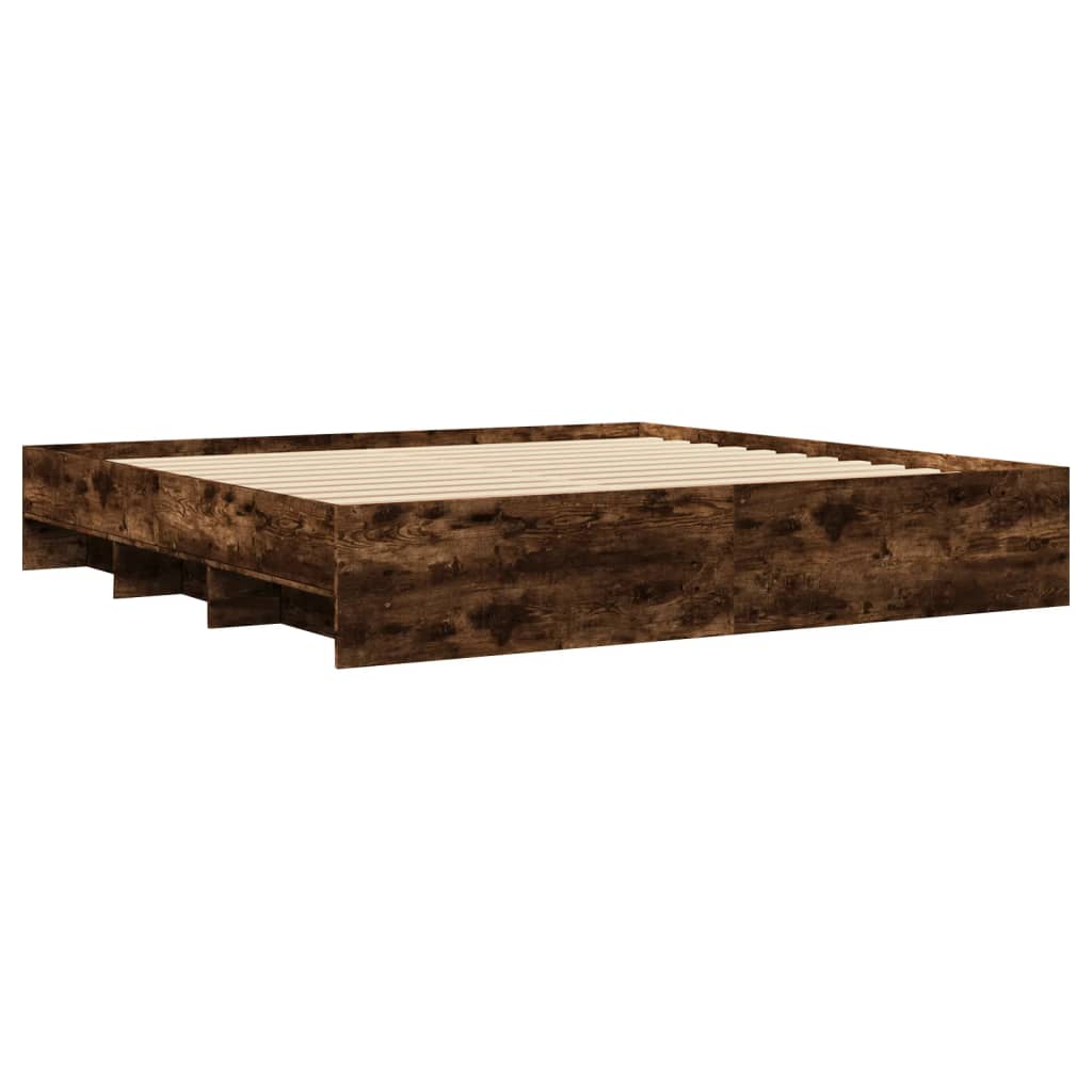 vidaXL Bed Frame | Smoked Oak | Engineered wood | Double | Bed Frame