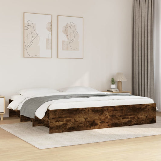 vidaXL Bed Frame | Smoked Oak | Engineered wood | Double | Bed Frame
