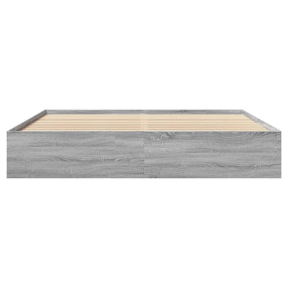 vidaXL Bed Frame | Grey sonoma | Engineered wood, Plywood slats | Double