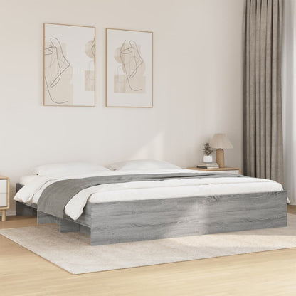vidaXL Bed Frame | Grey sonoma | Engineered wood, Plywood slats | Double