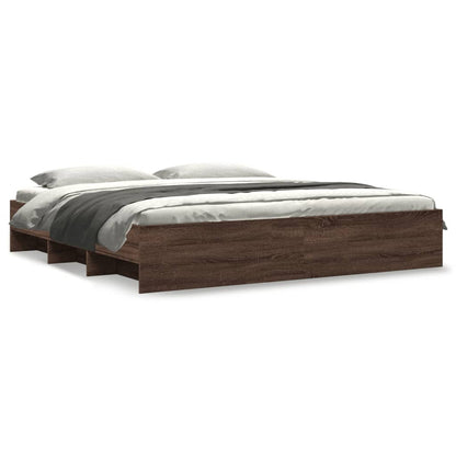 vidaXL Bed Frame | Brown Oak | Engineered wood | Double | Bed Frame