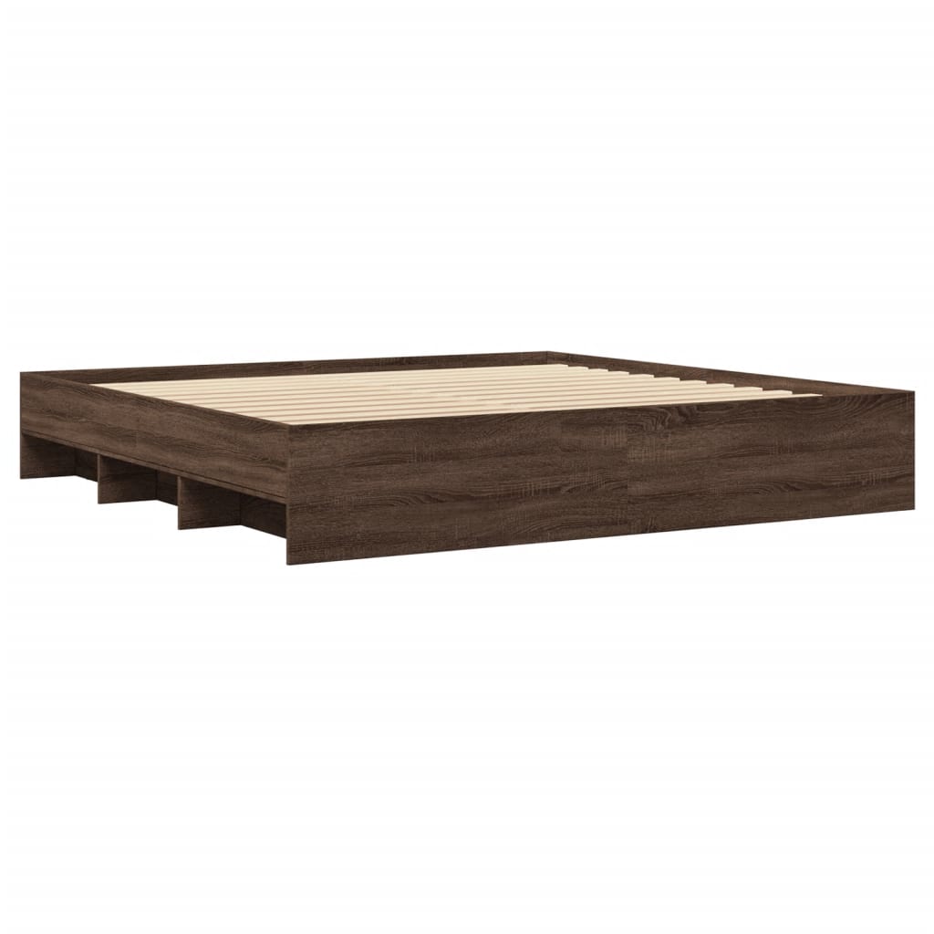 vidaXL Bed Frame | Brown Oak | Engineered wood | Double | Bed Frame