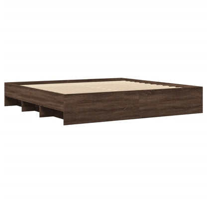 vidaXL Bed Frame | Brown Oak | Engineered wood | Double | Bed Frame