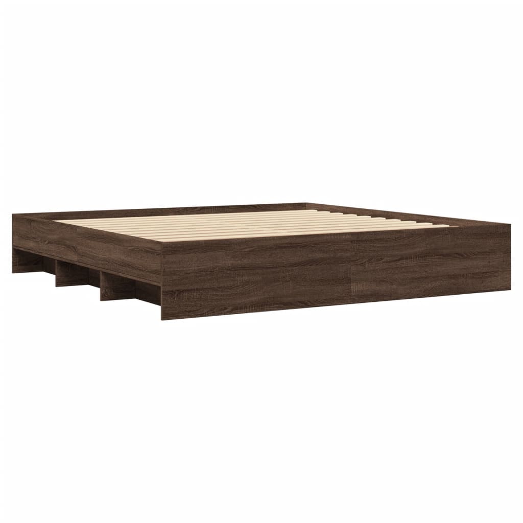 vidaXL Bed Frame | Brown Oak | Engineered wood | Double | Bed Frame
