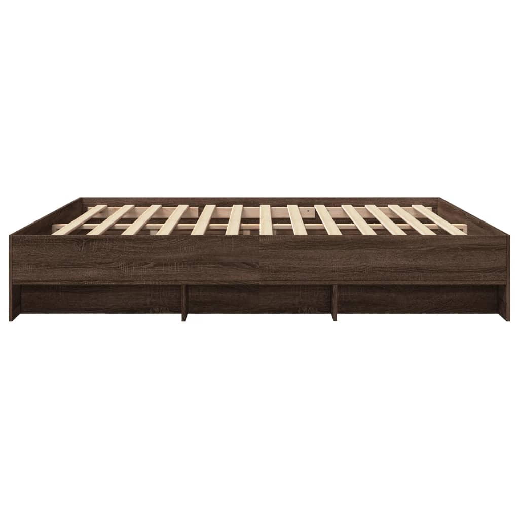 vidaXL Bed Frame | Brown Oak | Engineered wood | Double | Bed Frame