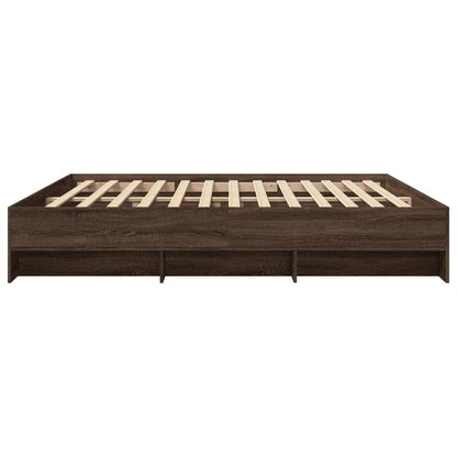 vidaXL Bed Frame | Brown Oak | Engineered wood | Double | Bed Frame