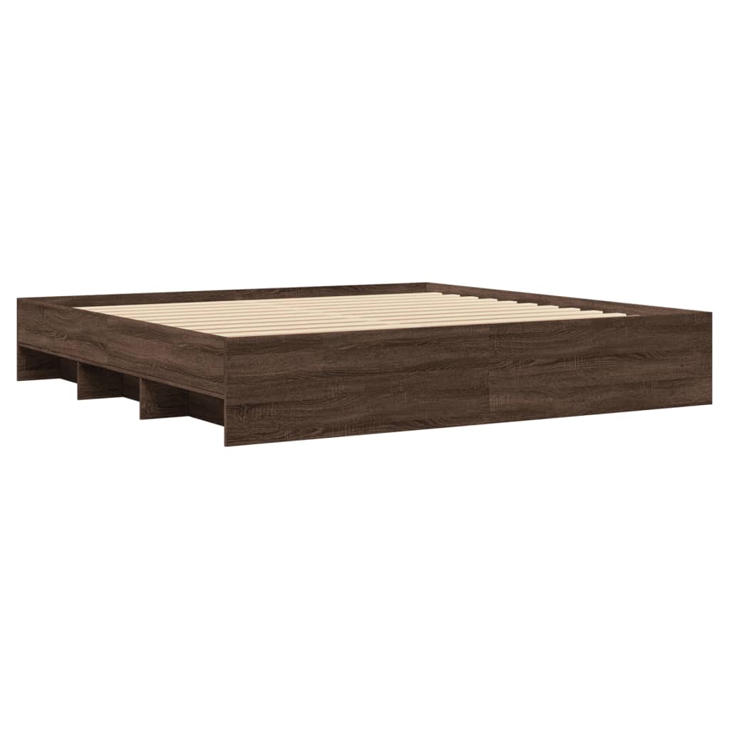 vidaXL Bed Frame | Brown Oak | Engineered wood | Double | Bed Frame