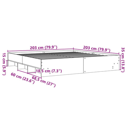 vidaXL Bed Frame | Brown Oak | Engineered wood | Double | Bed Frame