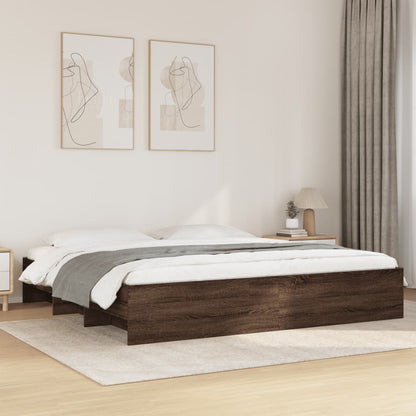 vidaXL Bed Frame | Brown Oak | Engineered wood | Double | Bed Frame