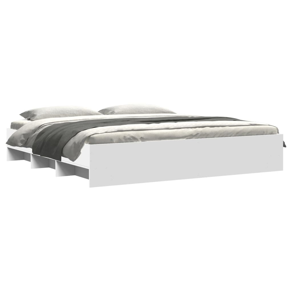 vidaXL Bed Frame | White | Engineered wood | Super King | Bed Frame