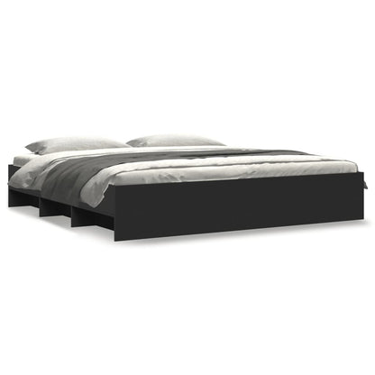 vidaXL Bed Frame | Black | Engineered wood | King | Bed Frame | Rectangular