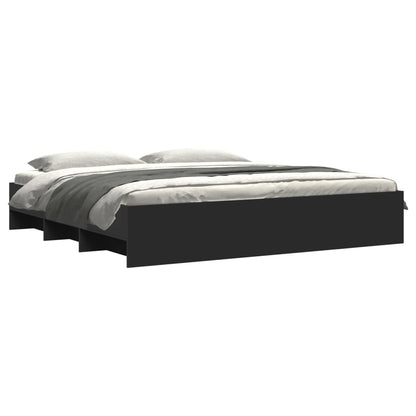 vidaXL Bed Frame | Black | Engineered wood | King | Bed Frame | Rectangular