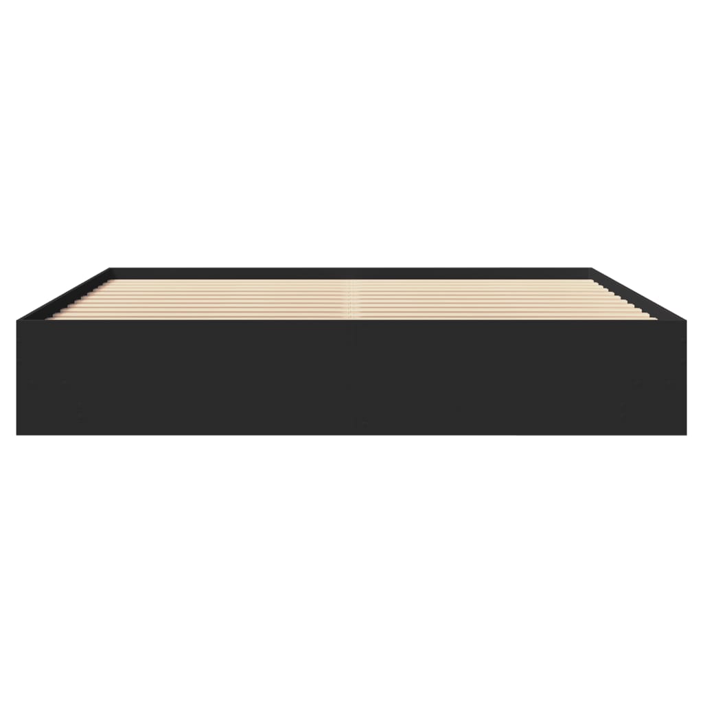 vidaXL Bed Frame | Black | Engineered wood | King | Bed Frame | Rectangular