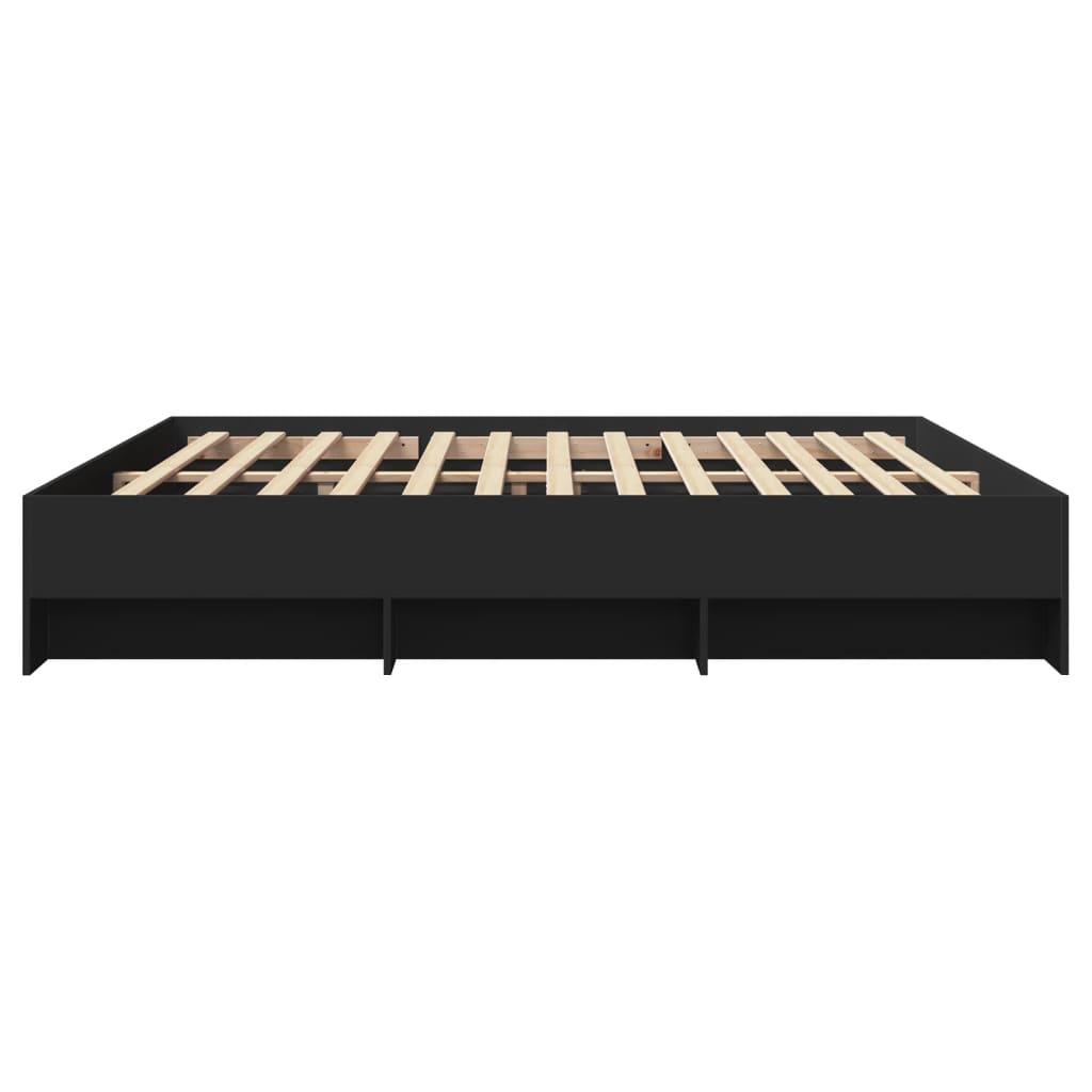 vidaXL Bed Frame | Black | Engineered wood | King | Bed Frame | Rectangular