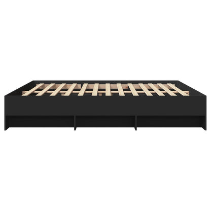 vidaXL Bed Frame | Black | Engineered wood | King | Bed Frame | Rectangular